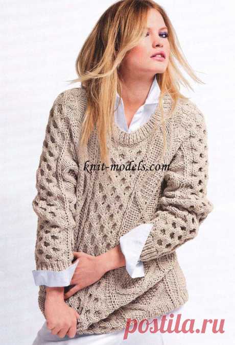 УЗОРЧАТЫЙ СВИТЕР С РУКАВАМИ РЕГЛАН.