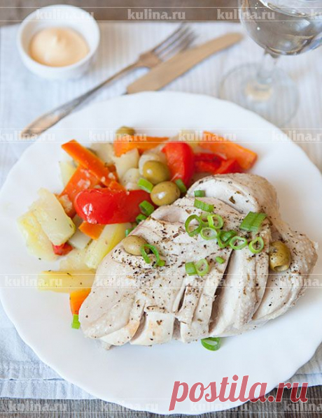 Куриная грудка на пару с овощами – рецепт приготовления с фото от Kulina.Ru