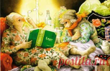 Неунывающие старушки в серии весёлых открыток финской художницы Инге Лоок . Тут забавно !!!