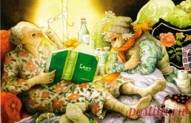 Неунывающие старушки в серии весёлых открыток финской художницы Инге Лоок . Тут забавно !!!