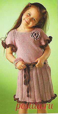 Как связать спицами детской платье | ВЯЗАНИЕ спицами и крючком.