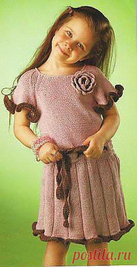 Как связать спицами детской платье | ВЯЗАНИЕ спицами и крючком.