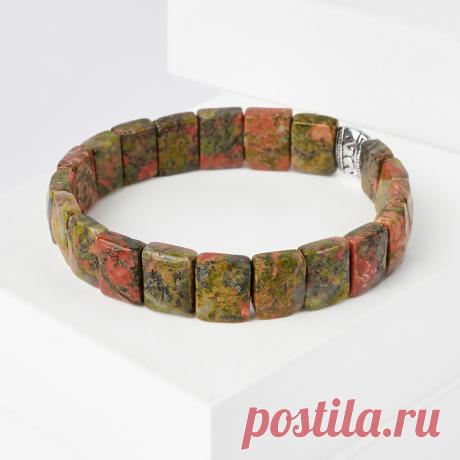 1290 р-Купить Браслет унакит ЮАР (биж. сплав) огранка 18 см Доставка по всему миру! Заходи и покупай сейчас! | Интернет-магазин Минерал Маркет - 381040