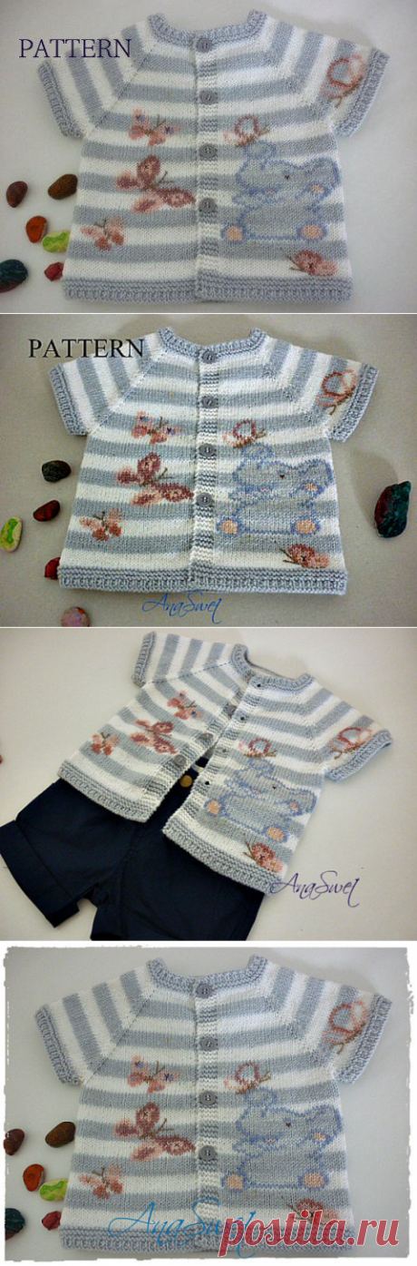 Baby knitting patterns.Knitted baby cardigan.Knit baby vest