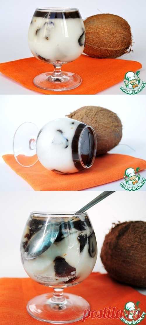 Кофейные сердечки в кокосовом желе
