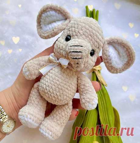 Мини-слоник крючком. Амигуруми схемы и описания. Автор: @toys_by_eco | IRINELY.ART