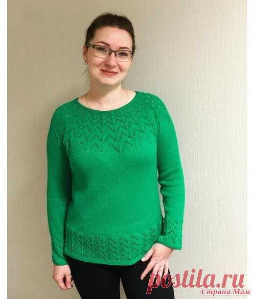Джемпер с круглой кокеткой. | Мария - Вязание спицами и крючком | Яндекс Дзен