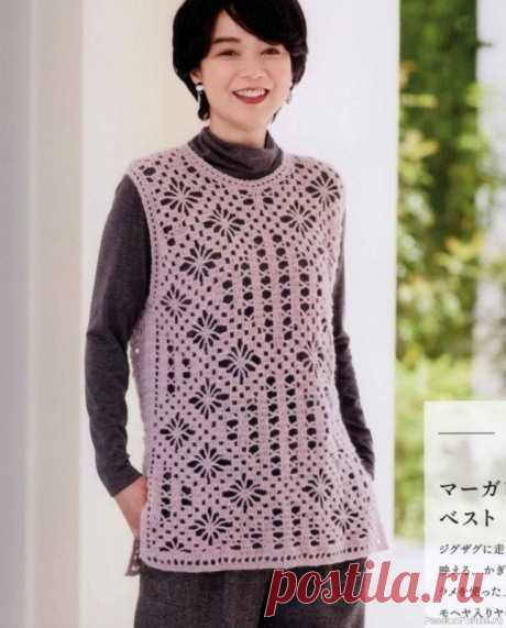 Жилет крючком. Схема | Женская одежда крючком. Схемы и описание