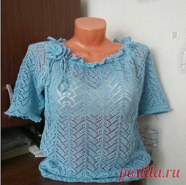 Романтическая блузка спицами. - Вязание - Страна Мам