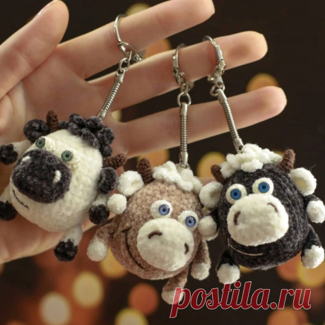 Вязаный брелок бычок – амигуруми (Вязание крючком) – Журнал Вдохновение Рукодельницы