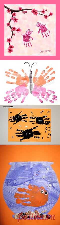 (+1) - Handprint: веселые отпечатки ладошек и ножек. | СВОИМИ РУКАМИ