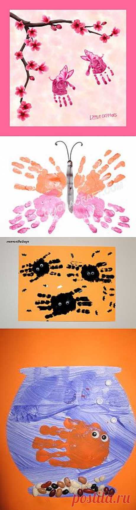 (+1) - Handprint: веселые отпечатки ладошек и ножек. | СВОИМИ РУКАМИ