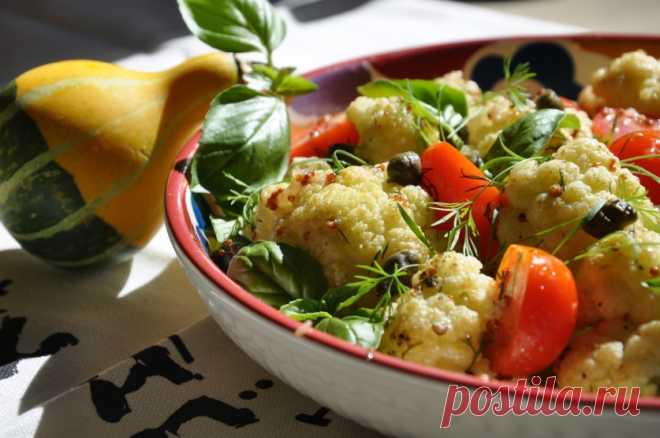 Необычно;) Свежий салат с подмаринованной цветной капустой — Вкусные рецепты