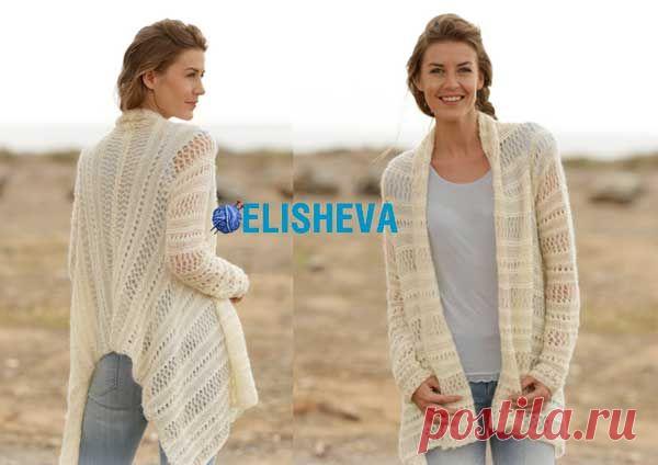 Ажурный кардиган для женщин "Freedom" от Drops Design вязаный спицами