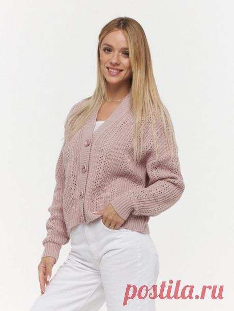 Стильный женский кардиган спицами