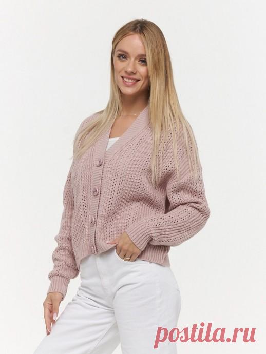 Стильный женский кардиган спицами