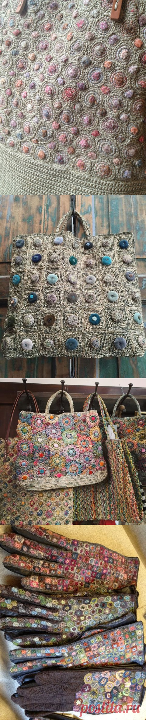 Интересные идеи крюком из остатков пряжи для пледов,шарфов,сумочек