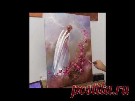 Девушка с крыльями. Урок живописи маслом. Workshop oil painting from Oleg Buiko. Alla prima painting