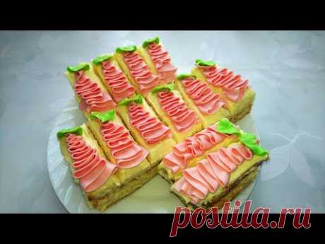 ПИРОЖНЫЕ БИСКВИТНЫЕ С КРЕМОМ🤤