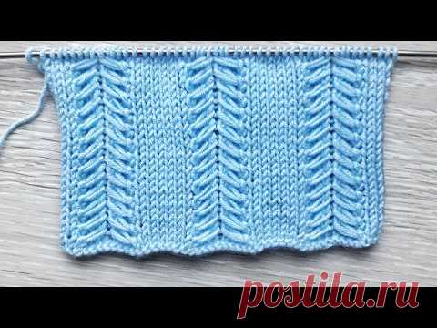 Очень красивые  вертикальные дорожки Колоски / Простой и легкий узор спицами