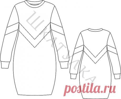 Выкройка теплого платья для девочки KD021219 | Шкатулка