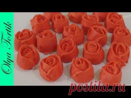 РОЗЫ из айсинга Как сделать розы из айсинга Рецепт глазури