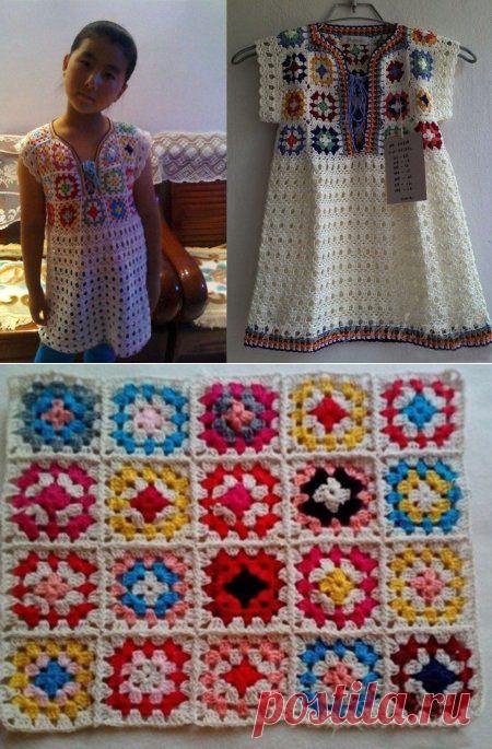 Платье для девочки крючком » Сайт "Ручками" - делаем вещи своими руками
