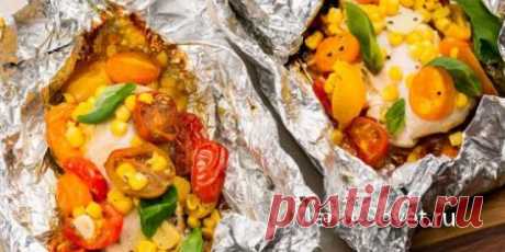 Рецепт приготовления куриной грудки с овощами в фольге на гриле