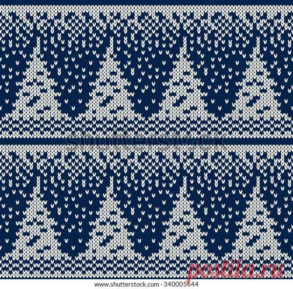 Knitted Seamless Pattern: стоковая векторная графика (без лицензионных платежей), 340005644