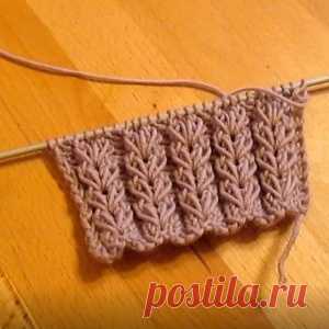 Узор спицами. Резинка "Колоски"