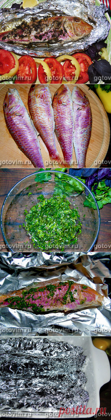 Барабулька с ароматными травами в духовке. Рецепт с фото / Готовим.РУ