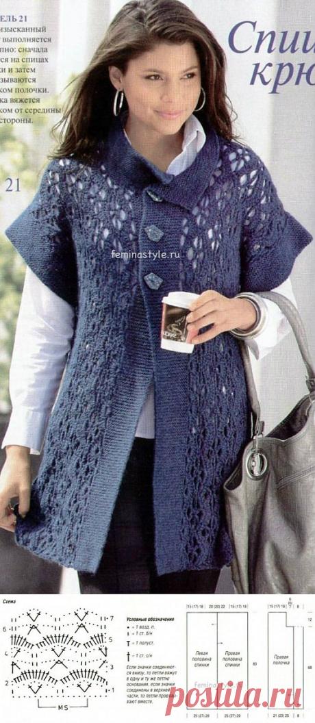 Длинный жакет,связанный поперек / Рукоделие / Домоводство / Женские секреты / Женский стиль