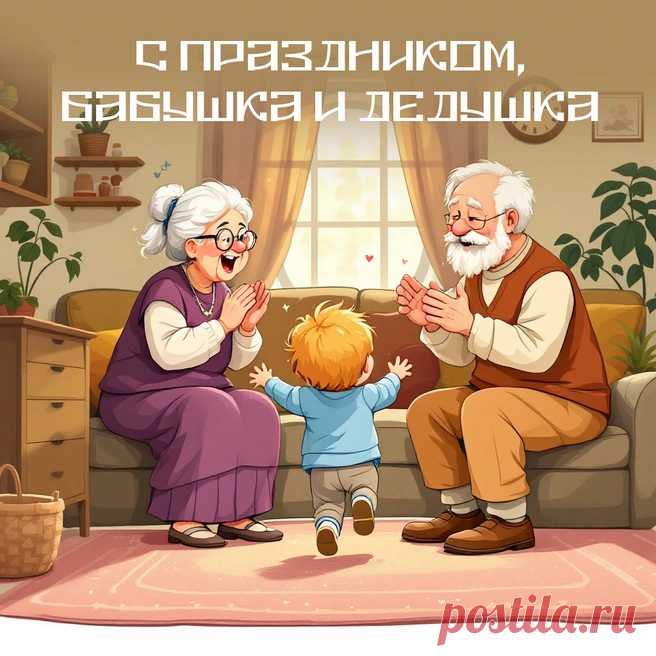 С Днем бабули и дедули!
Счастья, радости, добра!
Пусть печали лоб не хмурят,
Будет жизнь ярка, бодра. Открытки на День бабушек и дедушек!