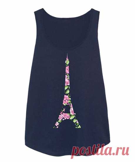 LC trendz Plus Navy Floral Eiffel Tower Tank - Plus | zulily