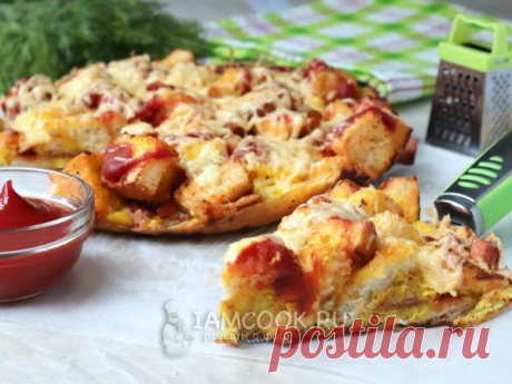 Пицца из хлеба на сковороде — рецепт с фото Рецепт очень вкусной, сытной пиццы из хлеба, приготовленной на сковороде.