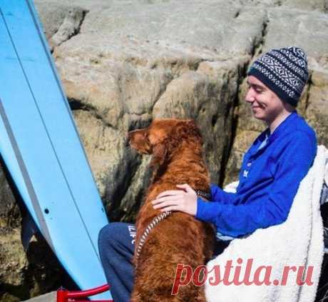 Собака-серфер исполнила желание умирающего подростка