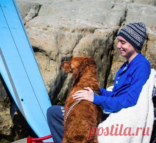 Собака-серфер исполнила желание умирающего подростка