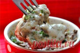 Куриная печень, запеченная в сырном соусе : Птица : Кулинарные рецепты со всего мира