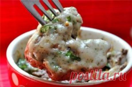 Куриная печень, запеченная в сырном соусе : Птица : Кулинарные рецепты со всего мира