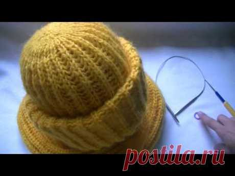 Вязание шапки английской резинкой.Knitting hats British gum - YouTube