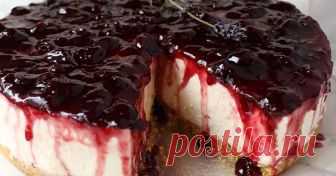Перфектният чийзкейк без печене :) със сладко от вишни / No Bake Morello Cherry Cheesecake