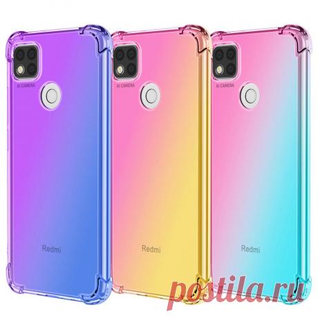 Bakeey Gradient Color with Four-Corner Airbag Shockproof Translucent Soft TPU Pr - US$6.49
