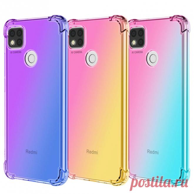 Bakeey Gradient Color with Four-Corner Airbag Shockproof Translucent Soft TPU Pr - US$6.49