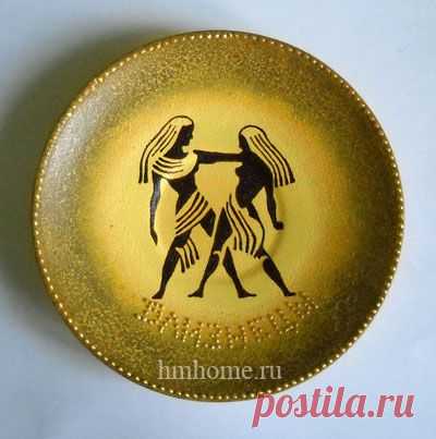 Декоративная тарелка со знаком зодиака Близнецы. Мастер-класс