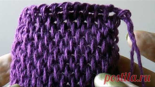 Узор рогожка тунисским крючком (Tunisian crochet knitting pattern)