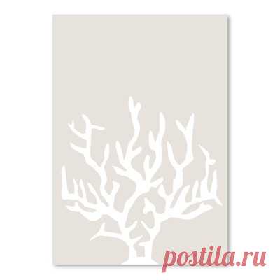 Beige White Coral Poster Gallery Graphic Art