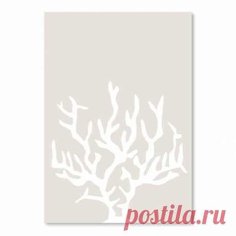 Beige White Coral Poster Gallery Graphic Art