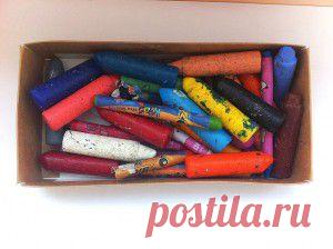 Новые восковые мелки из остатков старых