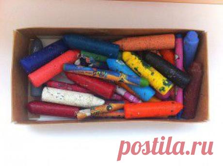 Новые восковые мелки из остатков старых