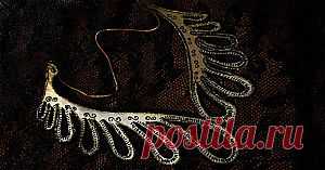 Колье « Восточные огурцы» в технике гильоширование |Горячие кружева. Гильоширование или выжигание по ткани